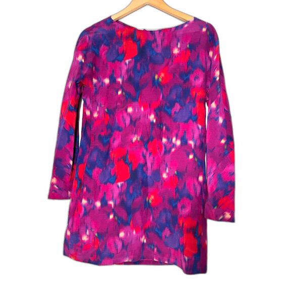Shanghai Tang Tunic Top Mini Dress Size 10 Purple Pink Mulberry Silk Art to Wear - Picture 1 of 6